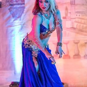 Vibrant Royal Blue Jeweled Belly Dance Costume - Tatyana Filippova Design